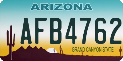 AZ license plate AFB4762