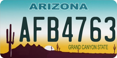 AZ license plate AFB4763