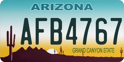 AZ license plate AFB4767