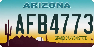 AZ license plate AFB4773