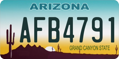 AZ license plate AFB4791