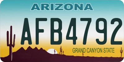 AZ license plate AFB4792