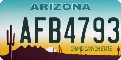 AZ license plate AFB4793