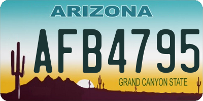AZ license plate AFB4795