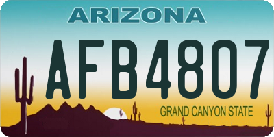 AZ license plate AFB4807
