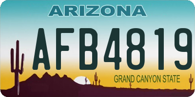 AZ license plate AFB4819