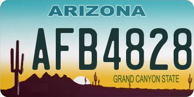 AZ license plate AFB4828