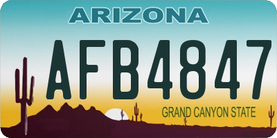 AZ license plate AFB4847
