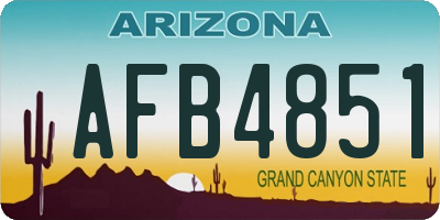 AZ license plate AFB4851