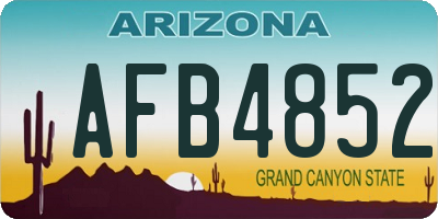 AZ license plate AFB4852