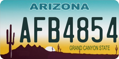 AZ license plate AFB4854