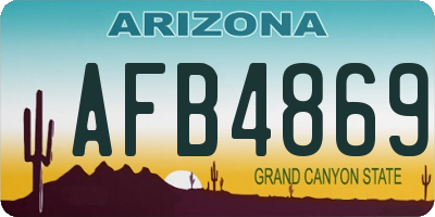 AZ license plate AFB4869