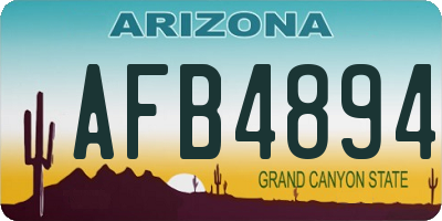 AZ license plate AFB4894