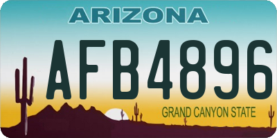 AZ license plate AFB4896