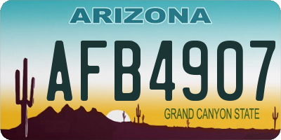 AZ license plate AFB4907