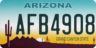 AZ license plate AFB4908