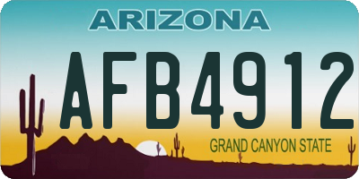 AZ license plate AFB4912