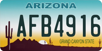 AZ license plate AFB4916