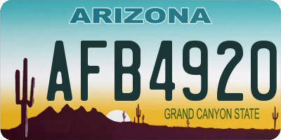 AZ license plate AFB4920