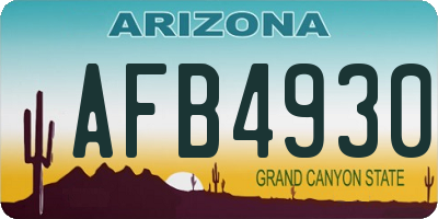 AZ license plate AFB4930
