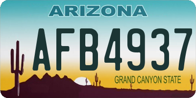 AZ license plate AFB4937