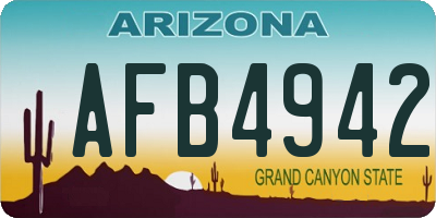 AZ license plate AFB4942