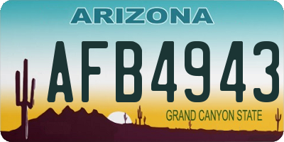 AZ license plate AFB4943