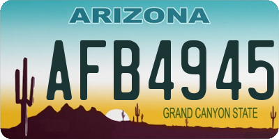 AZ license plate AFB4945