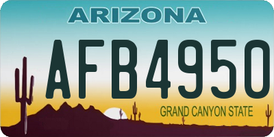 AZ license plate AFB4950