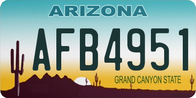 AZ license plate AFB4951