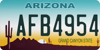 AZ license plate AFB4954