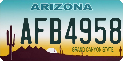 AZ license plate AFB4958