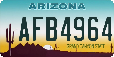 AZ license plate AFB4964