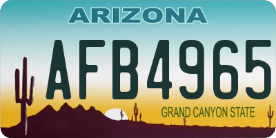 AZ license plate AFB4965