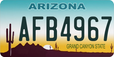 AZ license plate AFB4967