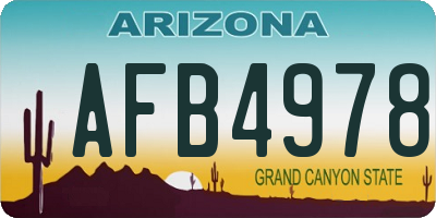 AZ license plate AFB4978