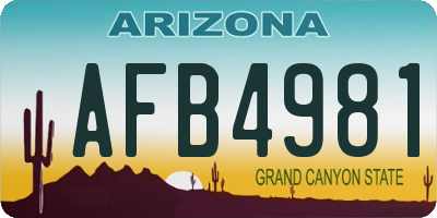 AZ license plate AFB4981