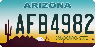 AZ license plate AFB4982