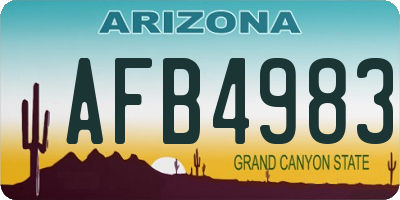 AZ license plate AFB4983