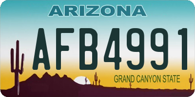 AZ license plate AFB4991