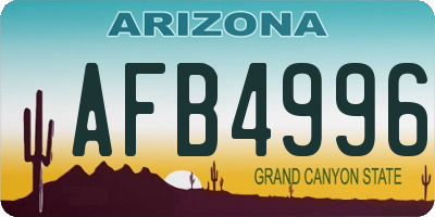 AZ license plate AFB4996