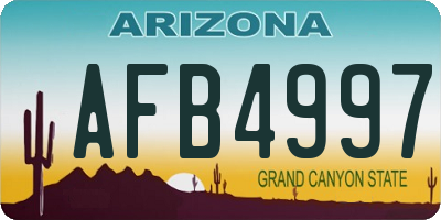 AZ license plate AFB4997