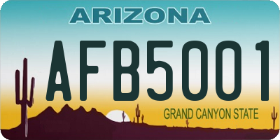 AZ license plate AFB5001
