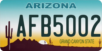 AZ license plate AFB5002
