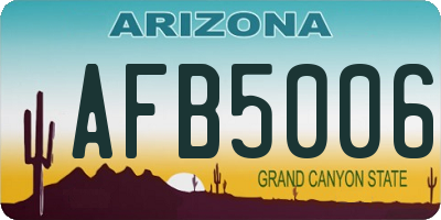 AZ license plate AFB5006