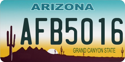 AZ license plate AFB5016