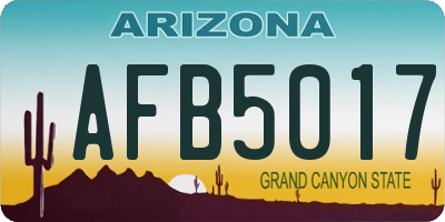 AZ license plate AFB5017