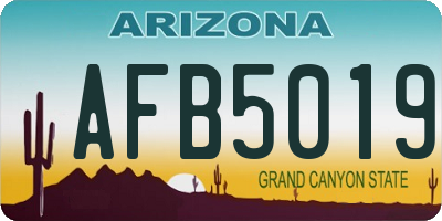 AZ license plate AFB5019