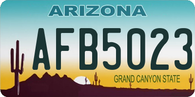 AZ license plate AFB5023