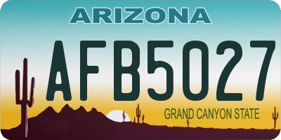 AZ license plate AFB5027
